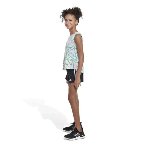 Adidas Big Girls Sleeveless All Over Print Tank Top Blue With Multicolor Large - Picture 3 of 7